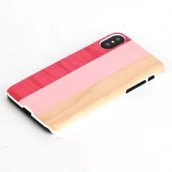 Smartphonehoesje man and wood voor iPhone X/XS – pink pie white