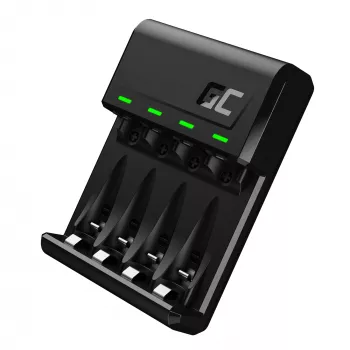 Batterijlader Green Cell GC VitalCharger USB, 4 slots, AA/AAA, USB-gevoed, zwart