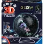 3D-puzzelbal ster globe licht in het donker