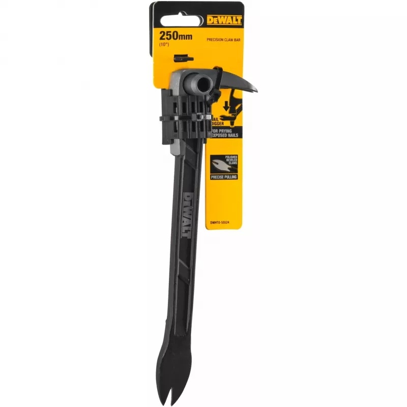 DeWalt DWHT0-55524 Precisie koevoet / spijkertrekker, puntig, 254 mm, Zwart