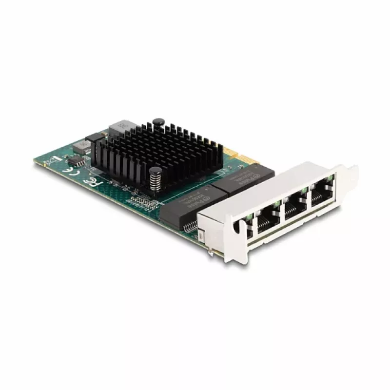 DeLOCK PCI Express x4-kaart 4 x RJ45 Gigabit LAN BCM grijs