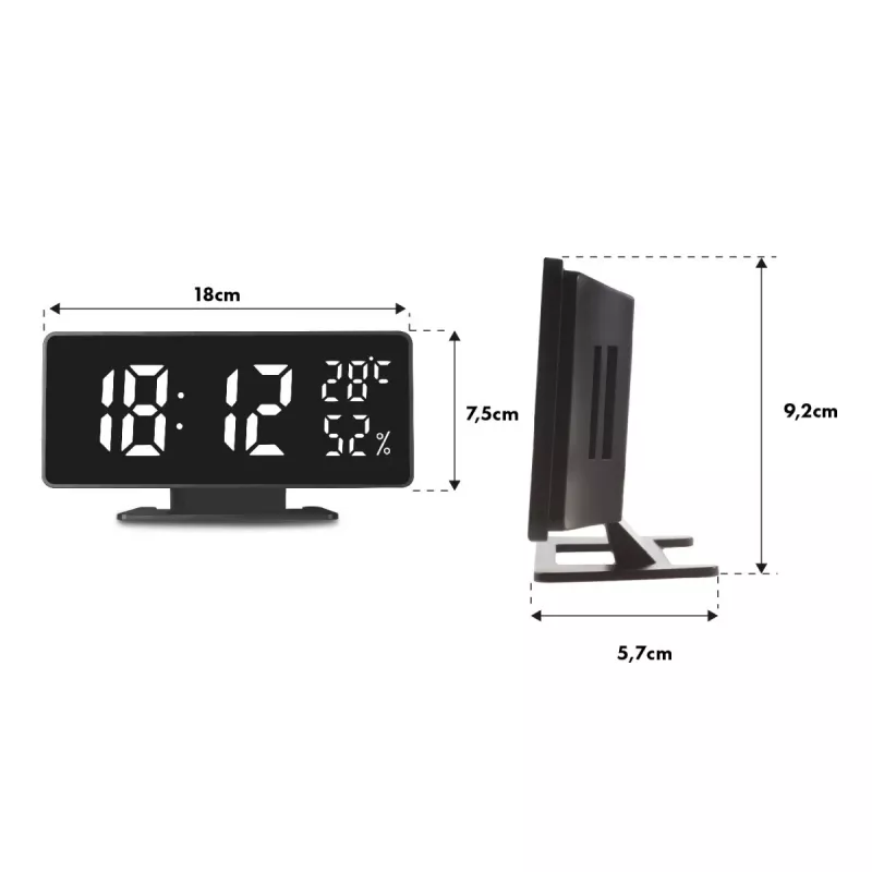 Digitale LED-wekker GreenBlue GB395 met temperatuurweergave