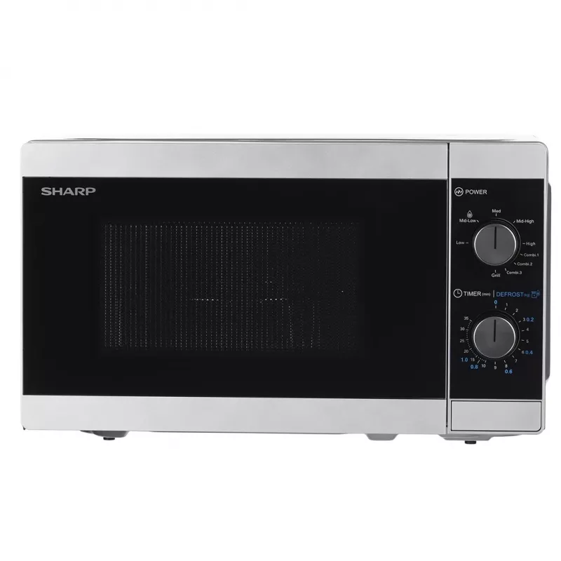 Sharp YC-MG01E-S combimagnetron met grill, 20 l, 800 W, vrijstaand, zilver/zwart