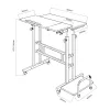 Maclean mobiele laptoptisch, zwart, 80x60 cm, max. 50 kg, in hoogte verstelbaar 67-115 cm, MC-124 B