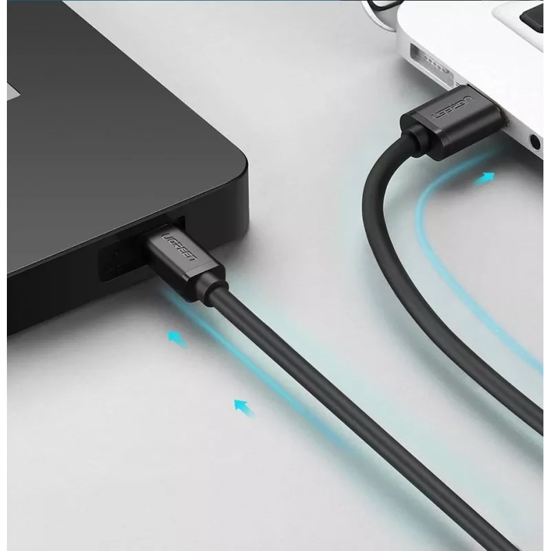 USB-kabel UGREEN US132 Mini-USB 1 m — zwart, 480 Mbit/s, snel laden