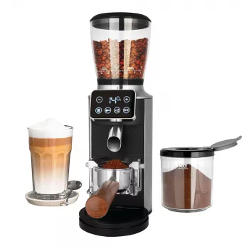 Koffiemolen met conische maalwerk GASTROBACK Design Pro Touch 30 — conische maalwerk, 300 g bonenreservoir, 150 W, zwart/transparant