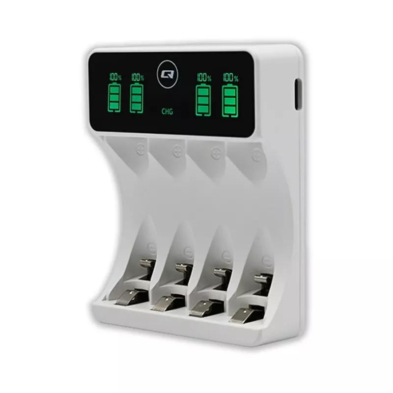 Acculader QOLTEC 50848 voor NiMH AAA (R03) en AA (R6) cellen met LCD-display