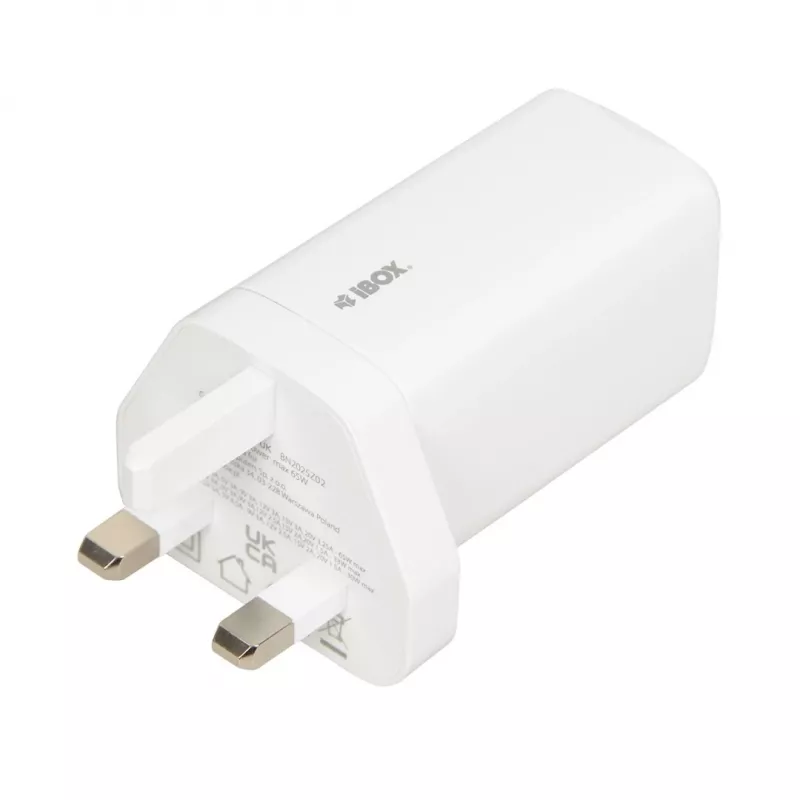 iBOX C-65 wit, GaN 65W universele oplader UK-stekker