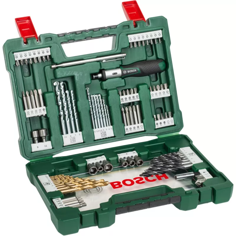 V-Line TIN boor-/bitset, 91-delig, boor- & bitset (groen)