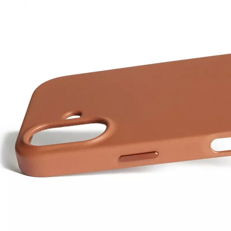 Mujjo Full Leather Case MagSafe hoes voor iPhone 17 bruin
