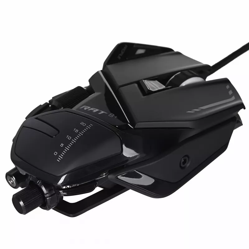 Gaming-muis MadCatz R.A.T. 8+ — rechtshandig, optisch, 16000 DPI, 11 knoppen, USB Type-A, 145 g