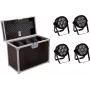 LED-spot EUROLITE 7C-7 Silent slank 4x met transportkoffer, compacte set van 4