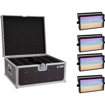 EUROLITE LED Super Strobe set 20000679 — 4 LED-stroboscooplampen met transportkoffer