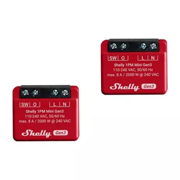 Slimme schakelaar Shelly 1PM Mini Gen3 1P draadloos 110-240V