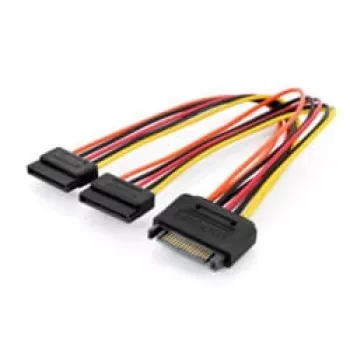 Assmann SATA Y-adapterkabel 15-pin SATA naar 2x 15-pin SATA ST/BU/BU 0,3m SATA Y-adapterkabel, 0,3m - 15-pin SATA naar 2x 15-pin SATA, ST/BU/BU - Siche