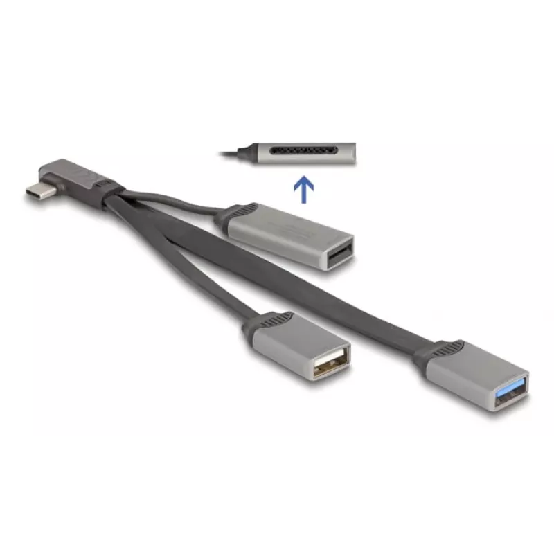 DeLOCK 64303 USB 3.2 Gen 1 Type-C Hub 5000 Mbit/s Grijs