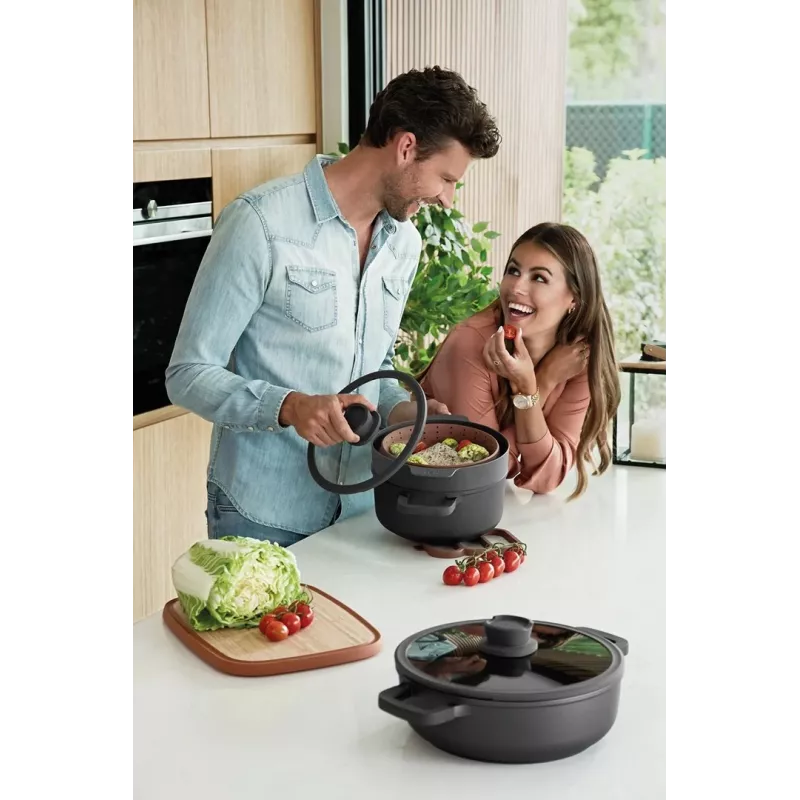 Kookpan STONE+ met deksel 24 x 11 cm 4,4 l
