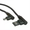 ROLINE USB 2.0-kabel, haaks, type A omkeerbaar - Micro B, ST/ST, zwart, 0,8 m (11.02.8720)