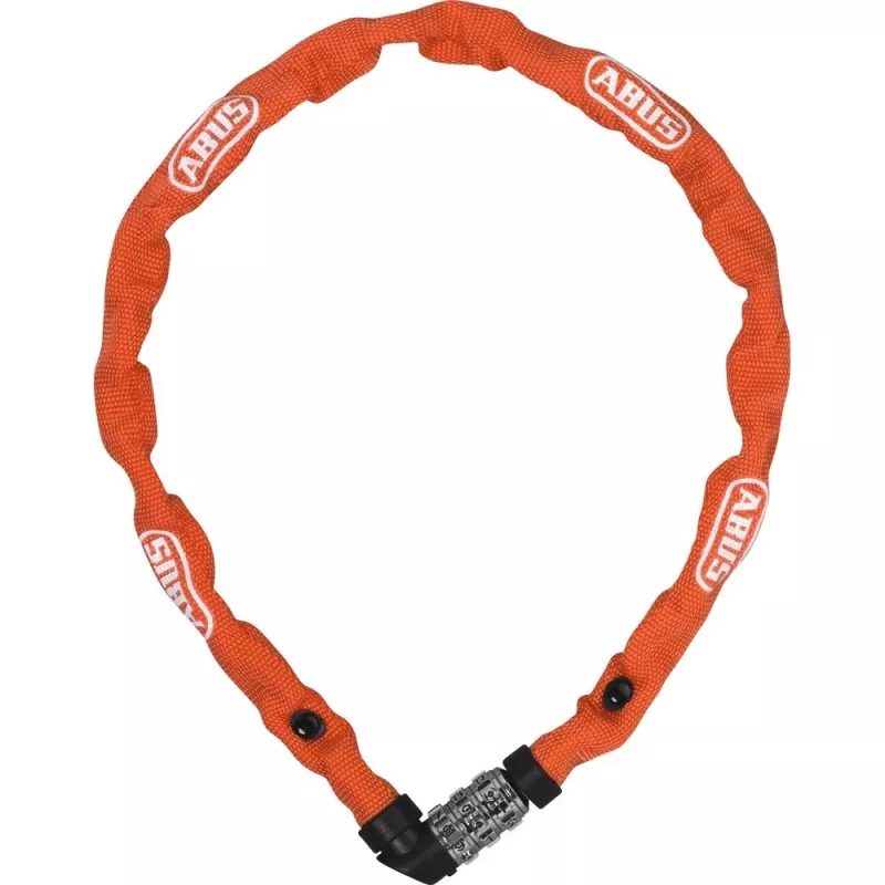 ABUS 1200/110 Web 57657 kettingslot, gehard staal, 3-cijferige combinatie, 1100 mm, oranje