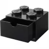 LEGO bureaulade 4, opbergbox zwart, noppen