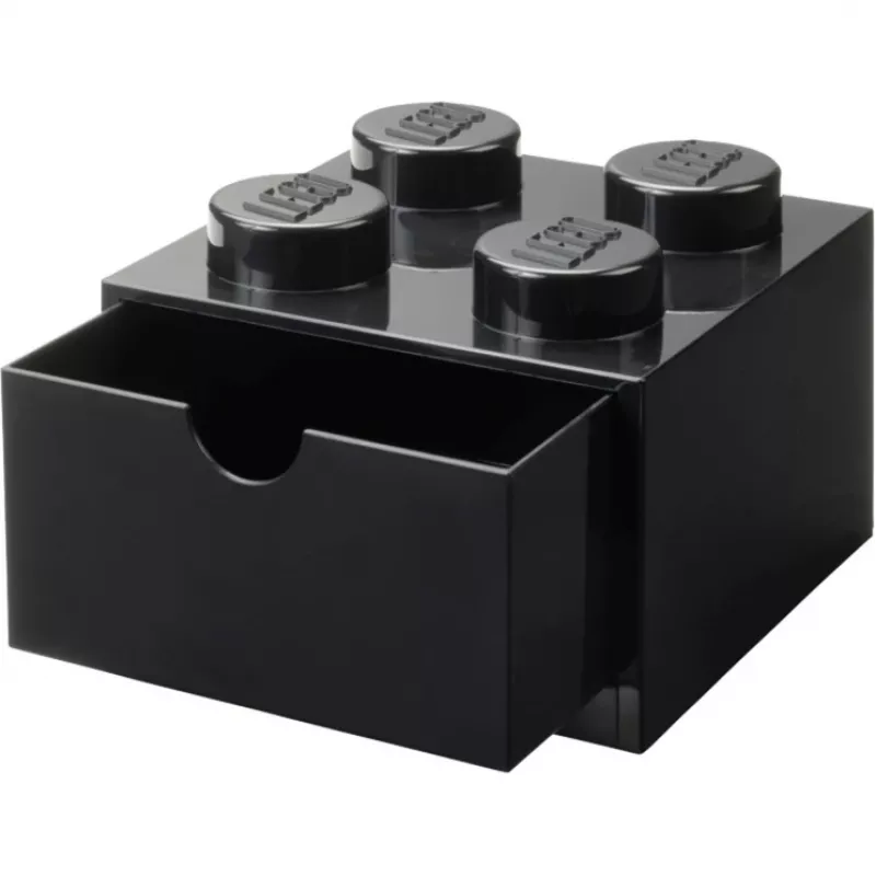 LEGO bureaulade 4, opbergbox zwart, noppen