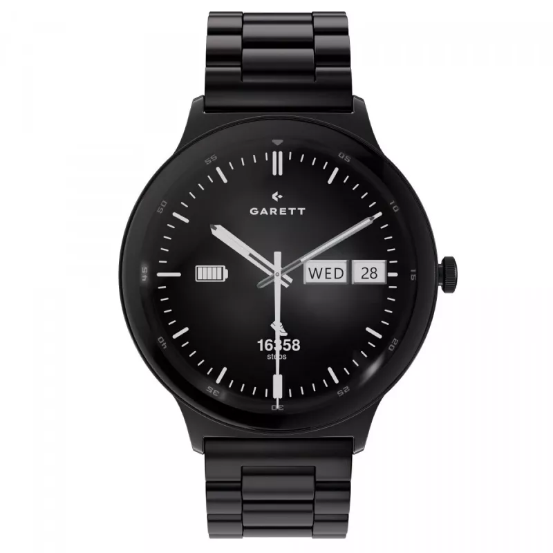 Smartwatch Garett Quantum – zwart roestvrij staal