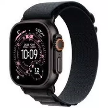 Smartwatch Apple Watch Ultra 3 GPS + Cellular 49mm zwarte titanium behuizing zwarte Milanese-band Small