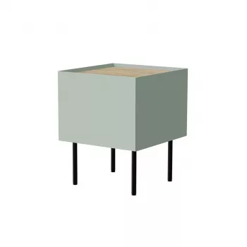 Nachtkastje Cama Meble FELLINI 40x41x60, olijf met geoliede eikenplaat, 1 lade, 2-pack