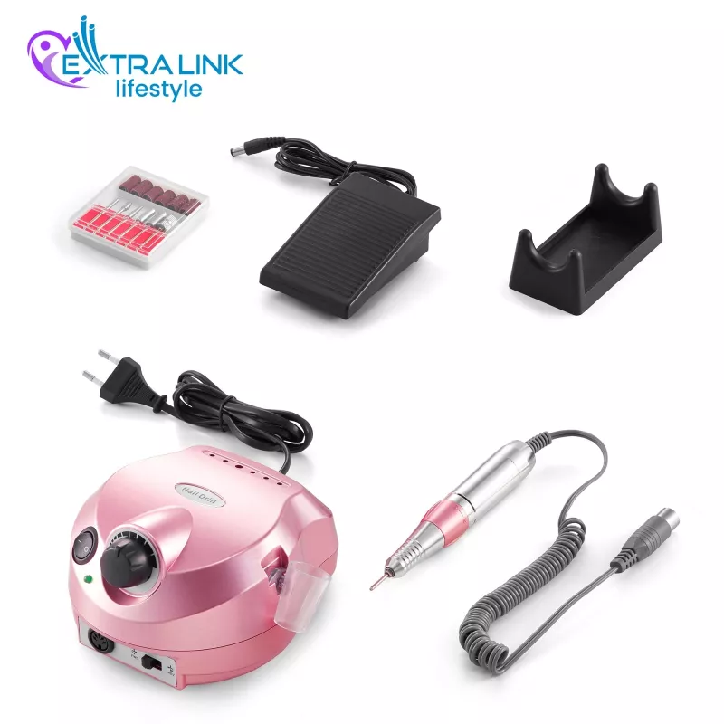 Elektrische nagelfrees Extralink NAIL DRILL-202 65W roze – professioneel manicure-/pedicuregereedschap