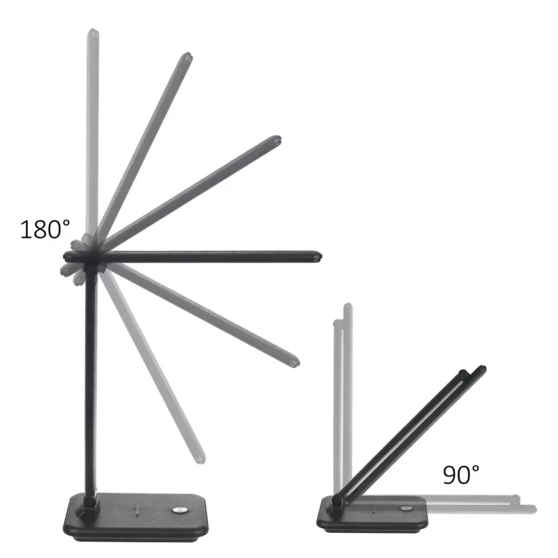 LED-tafellamp MACLEAN MCE614B — dimbaar, opvouwbare verstelbare arm, 9W, 3000K/4500K/6500K, zwart