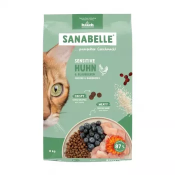 Droogvoeding voor katten Bosch Sanabelle Sensitive kip 8 kg — hypoallergene volledige voeding voor volwassen katten