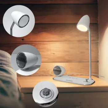 Draadloze bureaulader Tellur TLL151371 met bluetooth-luidspreker en bureaulamp