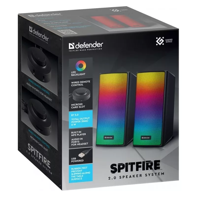 PC-LUIDSPREKERS SPITFIRE 2.0 6W LED USB