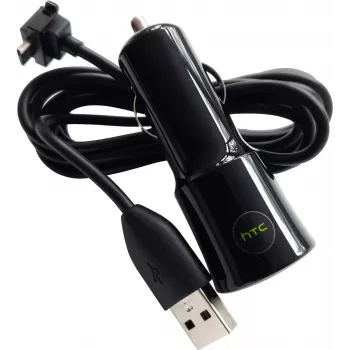 HTC CC-C120 1A autolader + DC-M410 Micro-USB-kabel in wit bulk (CC-C120)