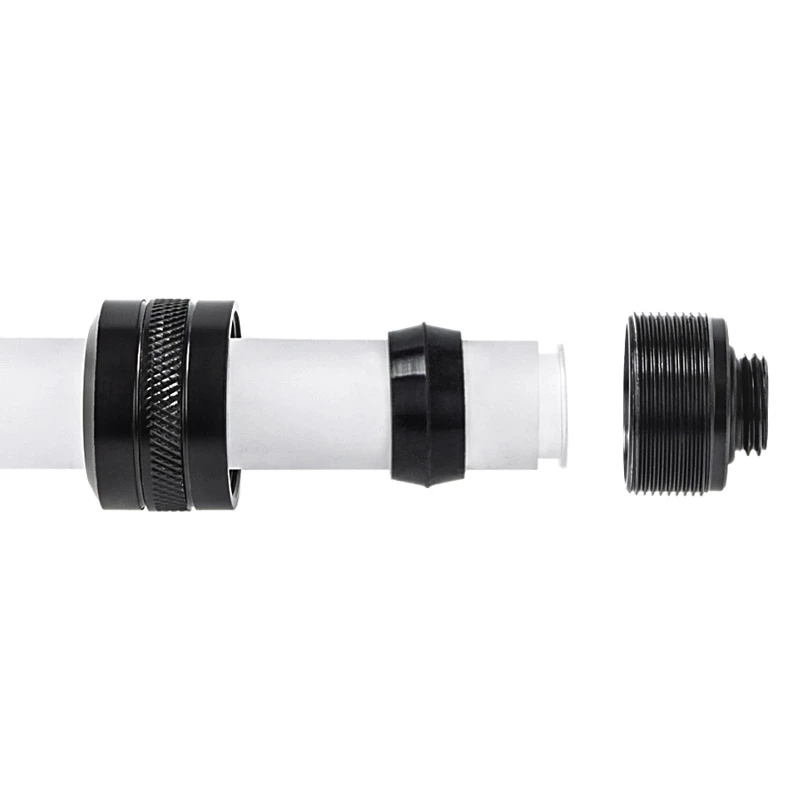 Fitting Alphacool 17473 — messing 23 mm hoogte, 26 mm diameter, zwart