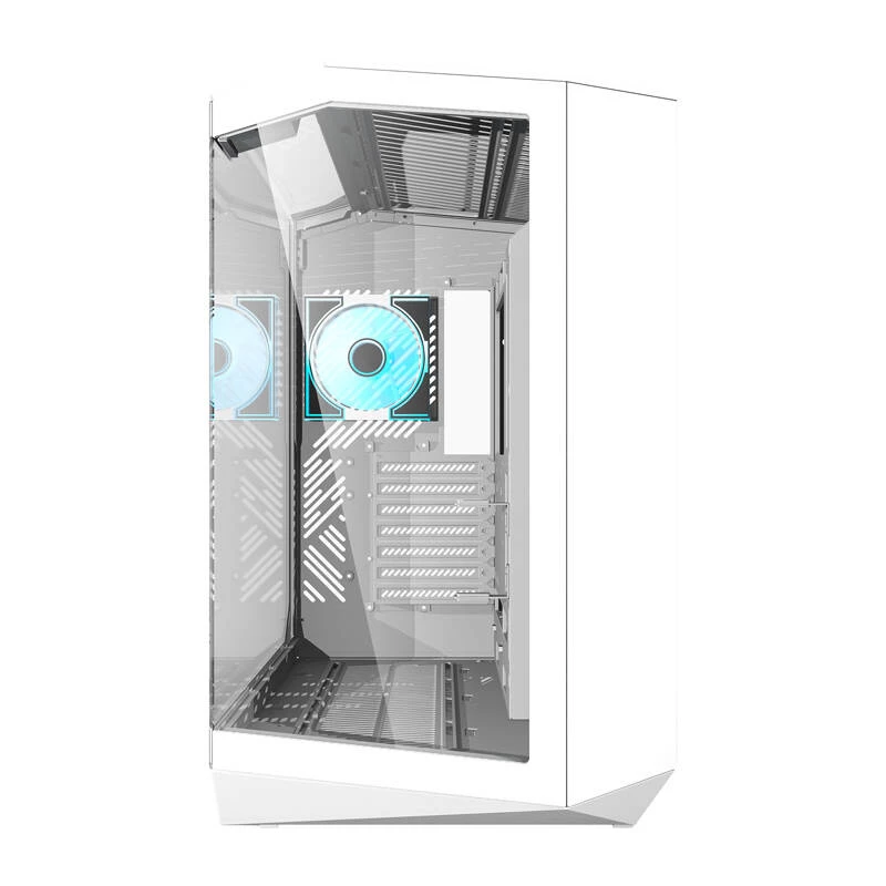 Darkflash DY470 pc-behuizing (wit) + 4 ventilatoren