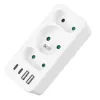 Power splitter MACLEAN MCE248 F/W — 3 AC-stopcontacten (1×16A, 2×6A) + 4×USB (2×A, 2×C PD 20W), EU-stekker, wit