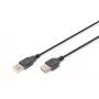 Digitus ASSMANN Basic - USB-verlengkabel - USB Type-A, 4-polig (M) - USB Type-A, 4-polig (V) - 3 m (USB/USB 2.0) - Gegoten - zwart (AK-300200-030-S)