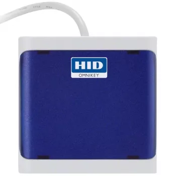 Kaartlezer OMNIKEY 5023 donkerblauw – HID OMNIKEY 5023 contactchipkaartlezer, enkel apparaat kleur donkerblauw