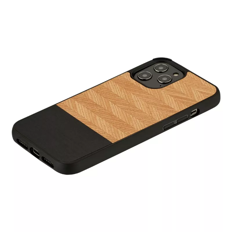 Telefoonhoes man and wood voor iPhone 12 Pro Max — visgraat Nero zwart