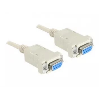 Seriële nullmodem 9-polig bus naar 9-polig bus 1,8 m, kabel grijs, 1,8 meter