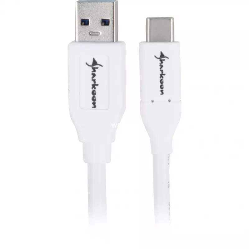 USB 3.2 Gen 2 kabel, USB-A stekker > USB-C stekker (wit, 0,5 meter)