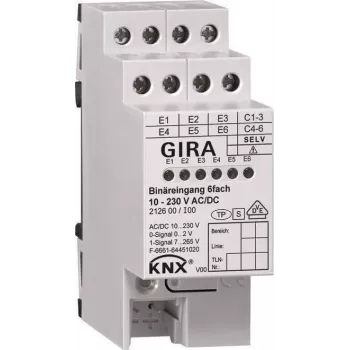 Binaire ingang 6-voudig KNX 10-230V AC/DC 212600 (212600)