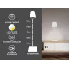 Beper P201UTP404 oplaadbare LED-vloerlamp, in hoogte verstelbaar, 2,5 W, dimbaar, metaal, wit