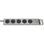 Brennenstuhl 1153340115 stekkerdoos Super-Solid Line 5-voudig 2,5 m H05VV-F 3G1,5, zilver (1153340115)