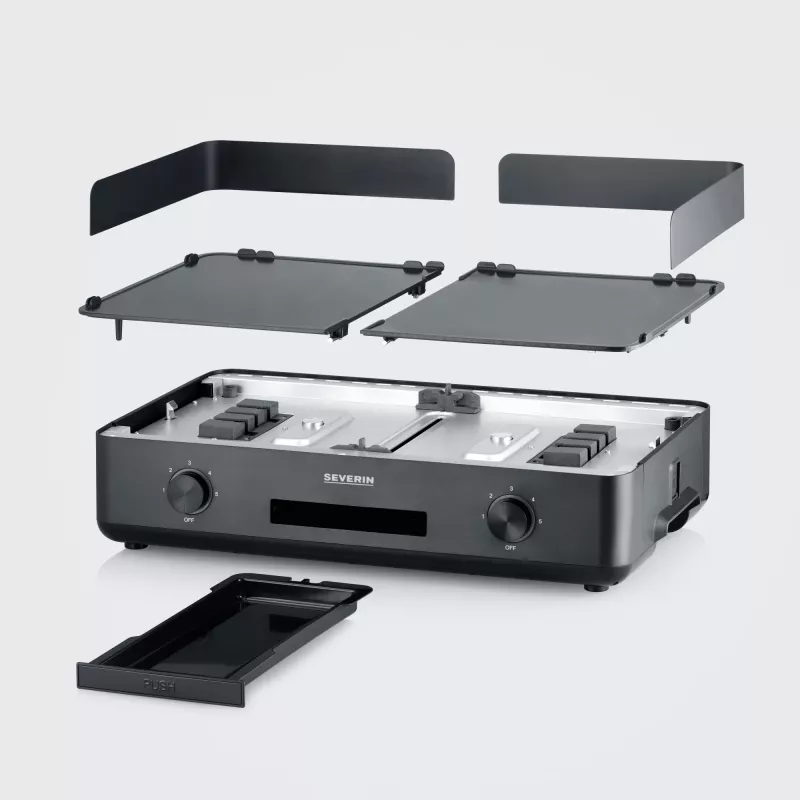 Contactgrill Severin PG 8569 2200 W zwart aluminium kunststof