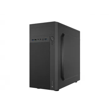 PC-behuizing NATEC Helix Mini Tower zwart — microATX/Mini-ITX, 3×3,5 inch + 5×2,5 inch, 33 cm GPU, USB-C/USB-A aansluitingen
