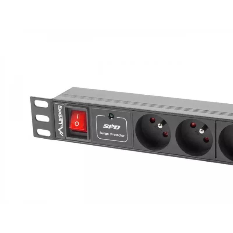 Lanberg PDU-04E04I-0200-IEC-BK 1U rack-PDU, 4x type E + 4x IEC C13, 10 A, 2 m, zwart