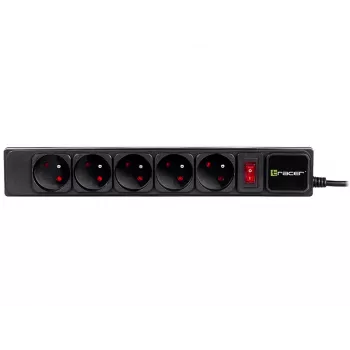 Tracer PowerGear zwart 5 AC-stopcontacten 1,5 m 2300 W