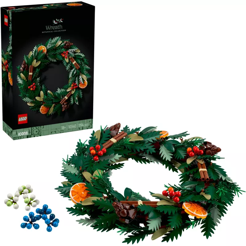 LEGO 10340 Icons kerstkrans bouwspeelgoed